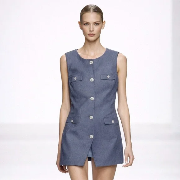 NWT Joie Chambray Vest Top - Picture 4 of 4